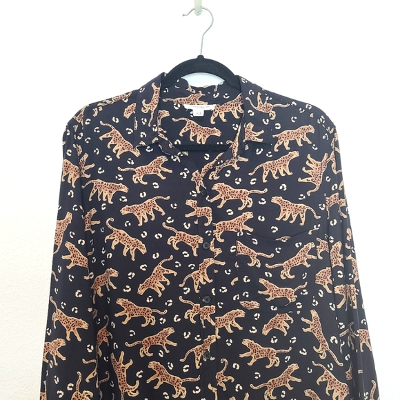 BLL Leopard Print Alana Button Down Shirt Top - Picture 3 of 7